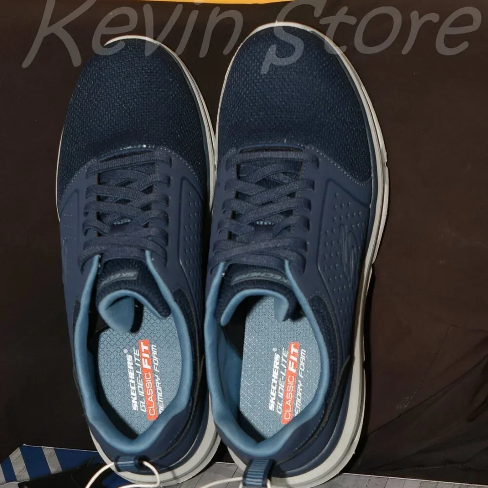 2 Pairs- Blue+Black- Skechers Men's Glide‎ Lite Pacer Shoe. Price for 2.